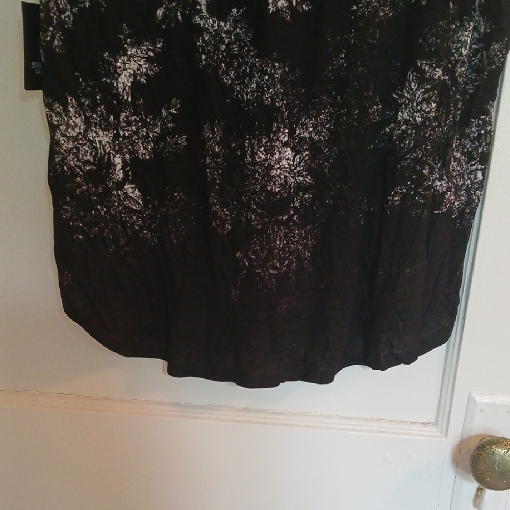 Simply Vera Vera Wang Black Print Short Sleeve Tee - Picture 7 of 11